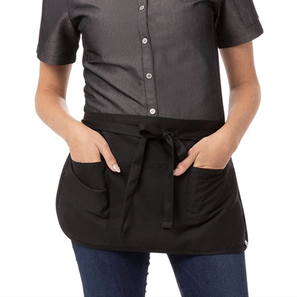 3 pocket short server apron and 1 pocket long apron